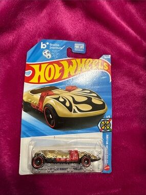 Gold & Red Die-Cast Race Car Toy